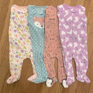 Carter’s fleece footed sleep and play onesies